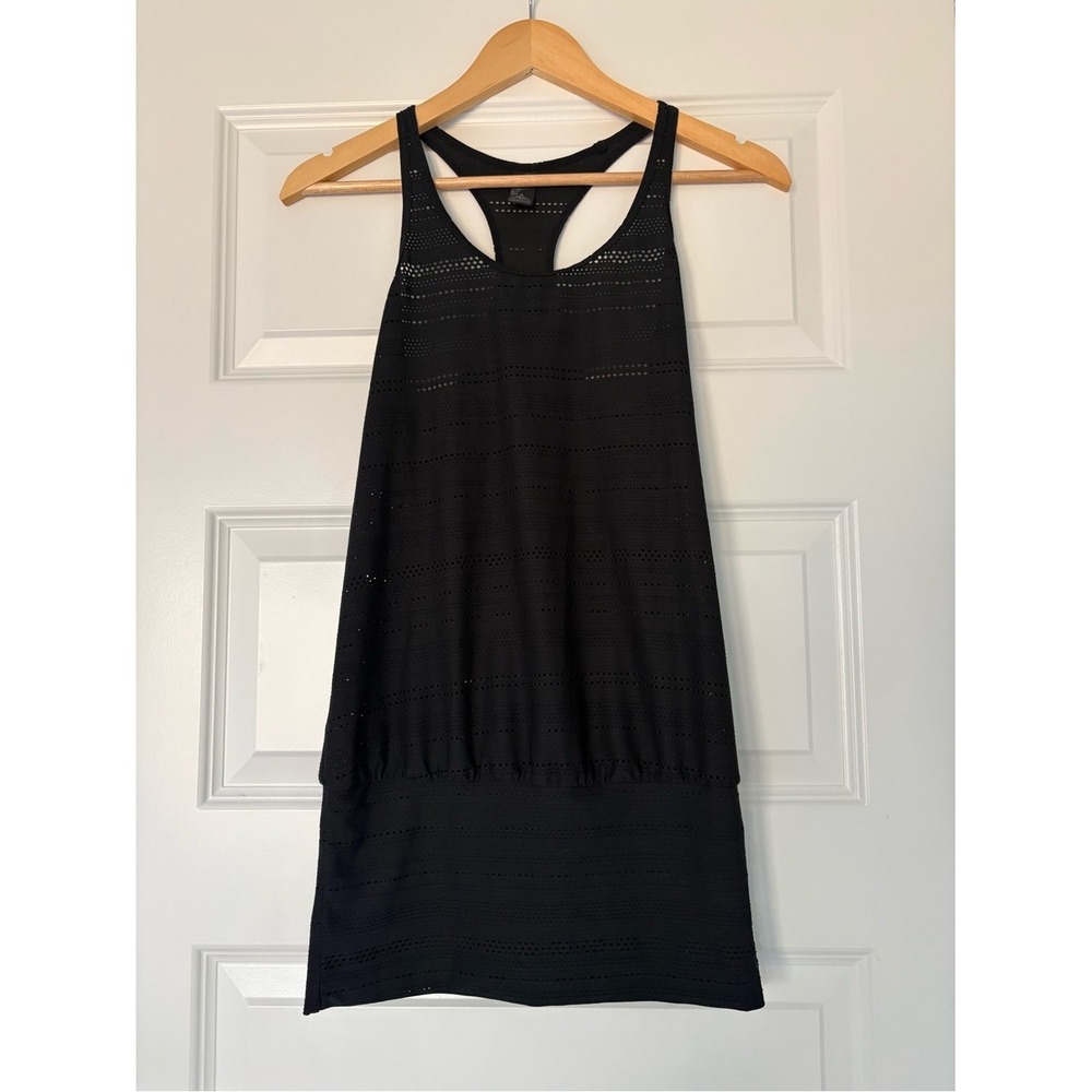 Prana Black Eyelet Racerback Workout Tank Top Women's XS Athleisure Yoga Outfit